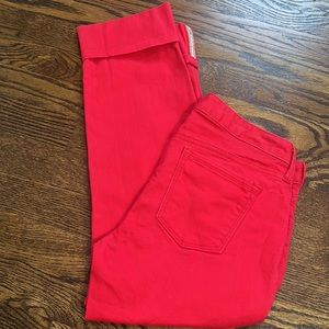 Banana Republic Coral Roll Tab Capris